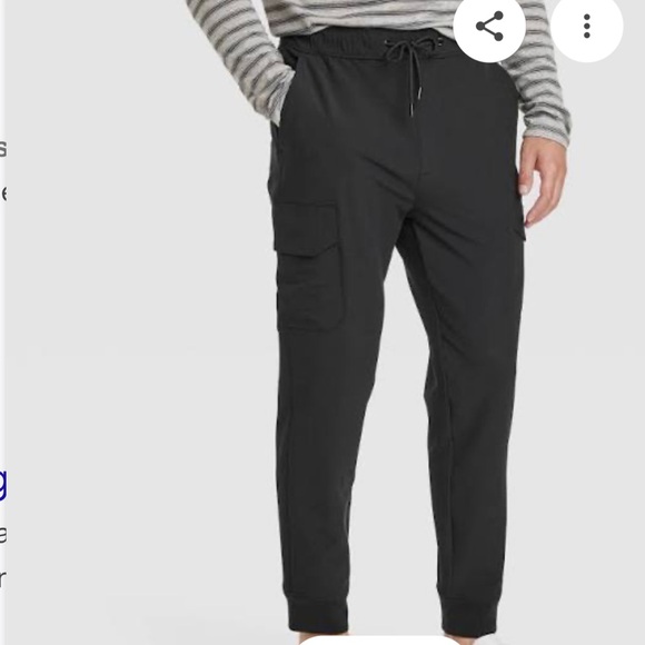 Goodfellow sz XXL Black Tapered Tech Cargo Jogger Quick Dry UPF 50+ Pants New - Picture 1 of 13
